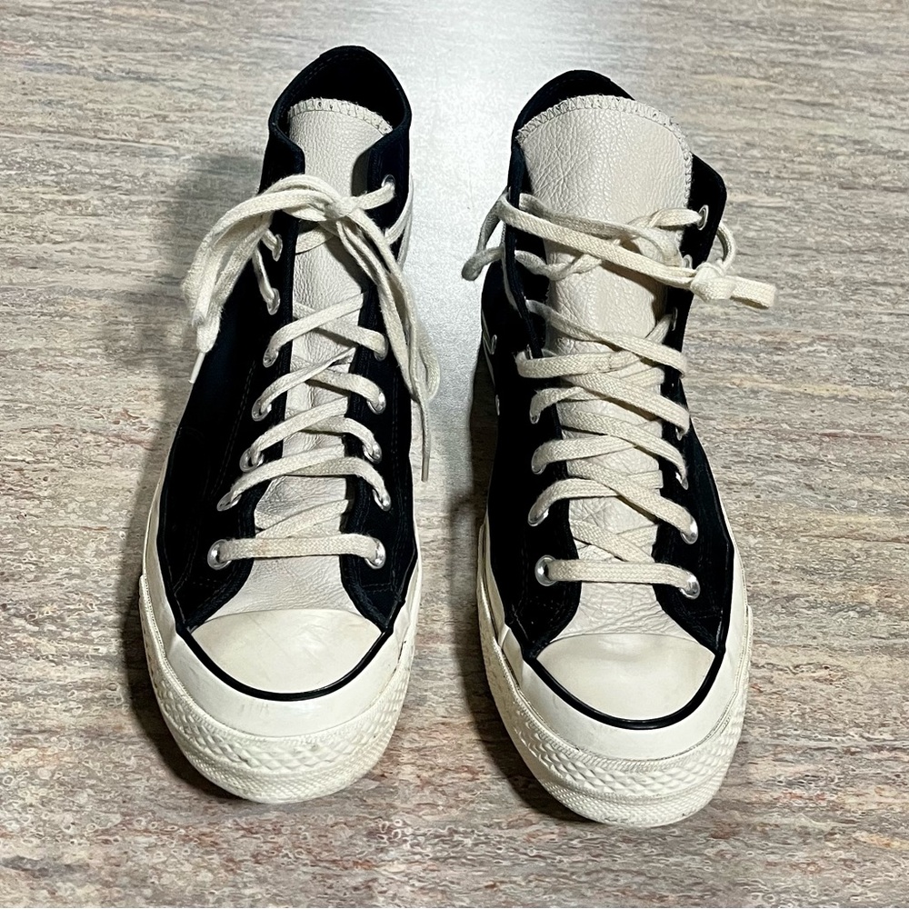 Essentials Fear of God X Converse Unisex Black and White High-Top Sneakers